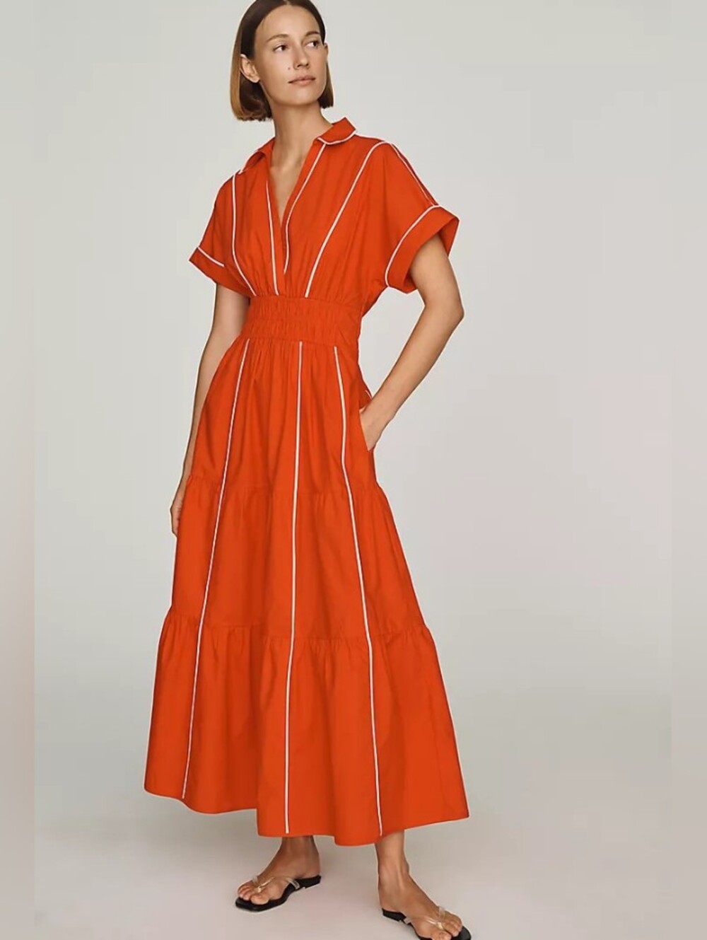 Anthropologie Dried Hibiscus Somerset Maxi Tiered Dress